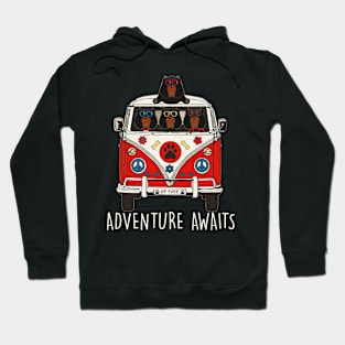 Gordon Setter Adventure Awaits Artwork Camper Hoodie